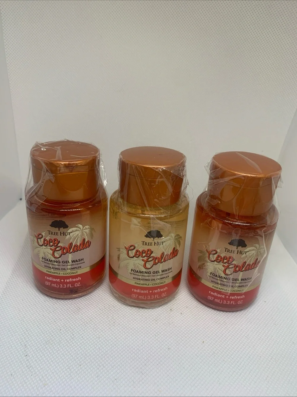 Tree Hut Coco Colada Foaming Gel Wash - Coconut Pineapple Minis Set of 3